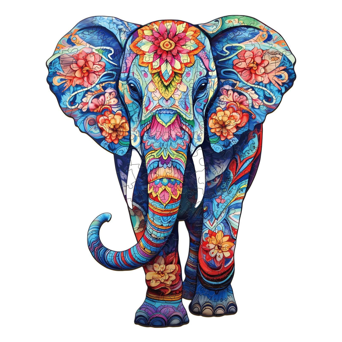 Blue Elephant Wooden Jigsaw Puzzle