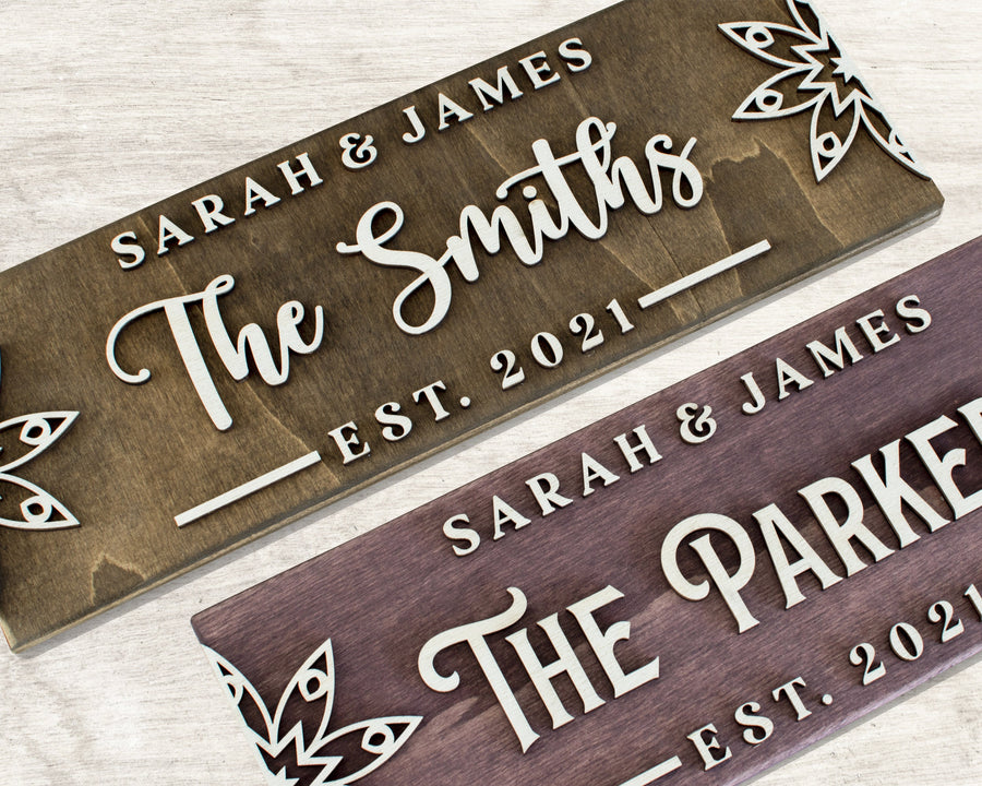 Beautiful Wood Sign for Weddings, Custom Nikkah Sign with Names, Last Name Sign, Decorative Housewarming Sign, Established Sign