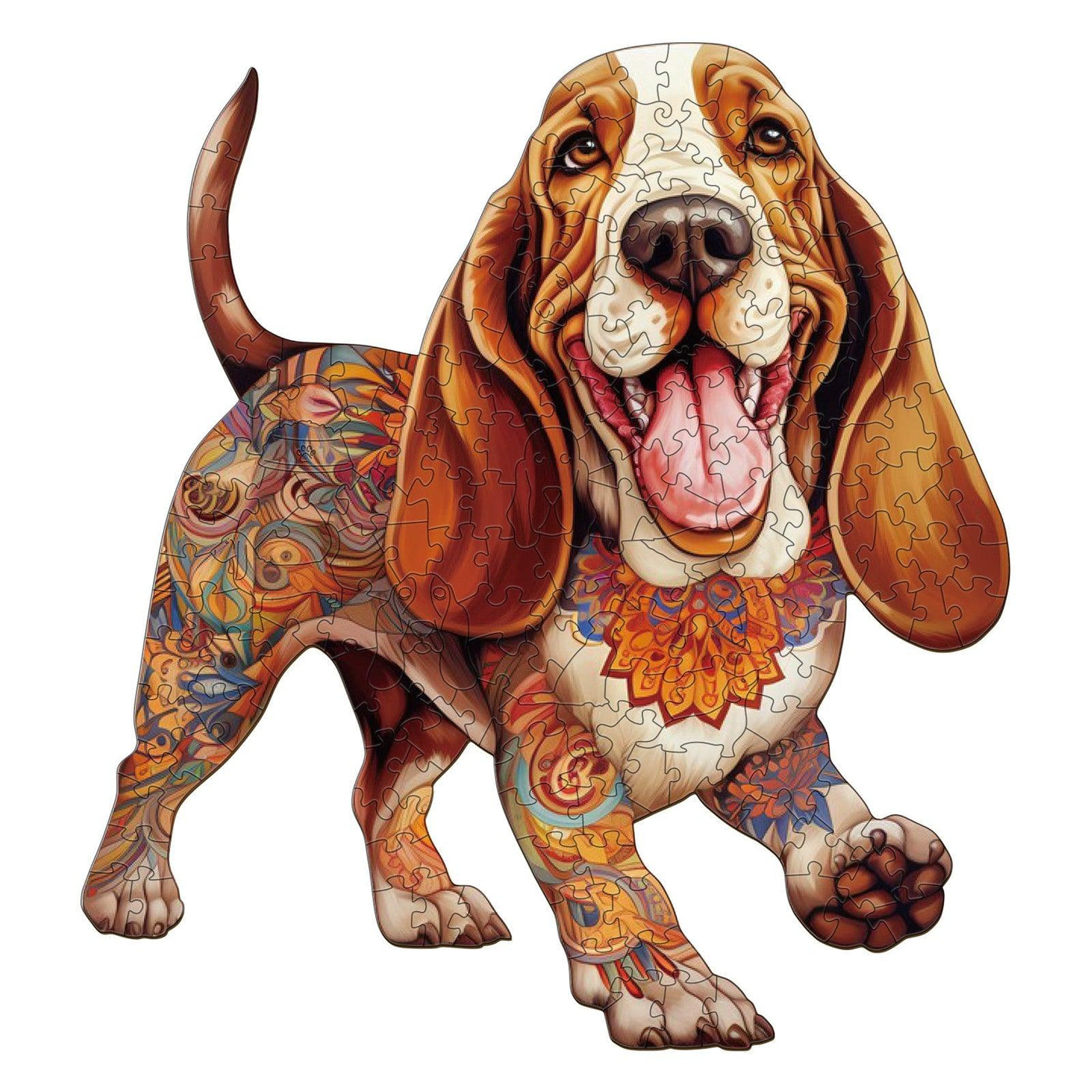 Basset Hound-2 Wooden Jigsaw Puzzle