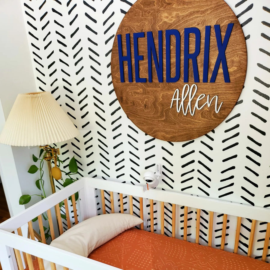 Hendrix Allen Round Name Sign, Custom Name Sign for Nursery