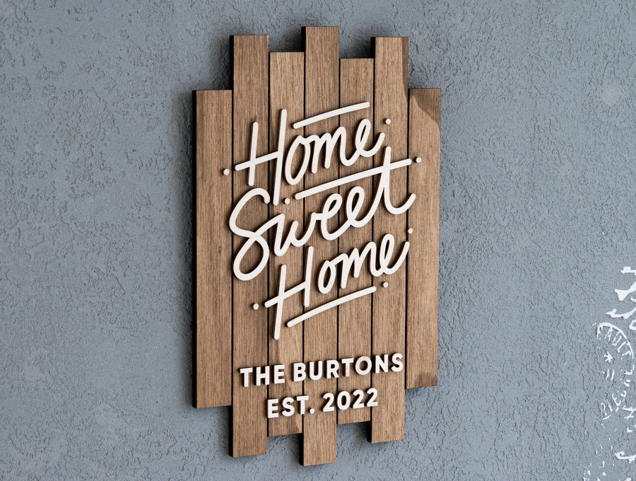 Realtor Closing Gift, Home Sweet Home Sign, New Home Wooden Sign, New Homeowner Gift, Housewarming Gift, Home Buyer Gift Idea,Last Name Sign