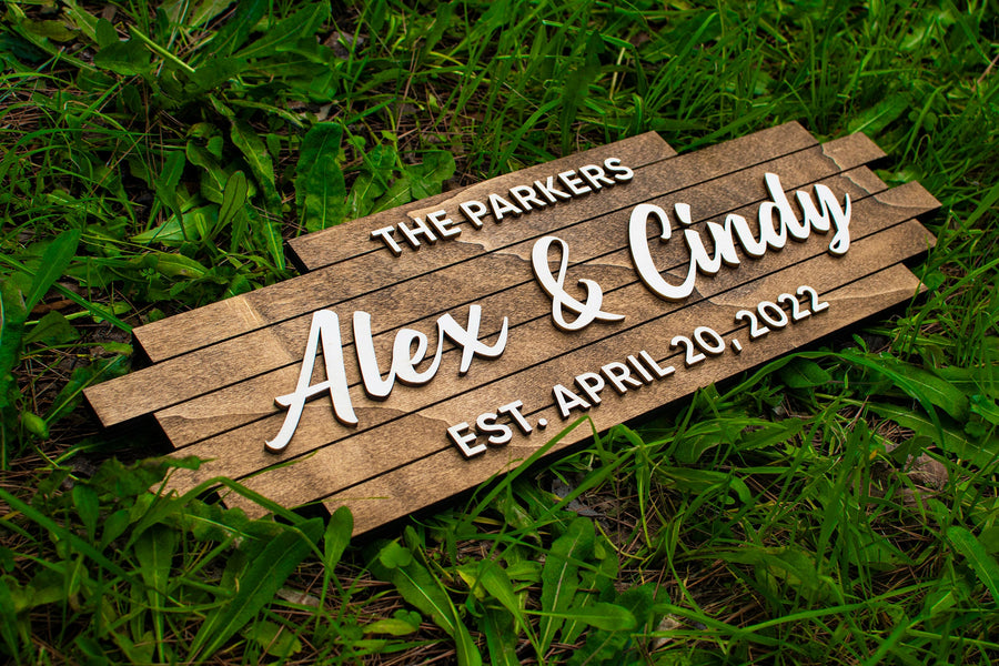 Beautiful Wooden Family Name Pallet Sign, Custom Name Sign for Newlyweds, Housewarming Sign for New Home Owners, Custom Gift for the Couple