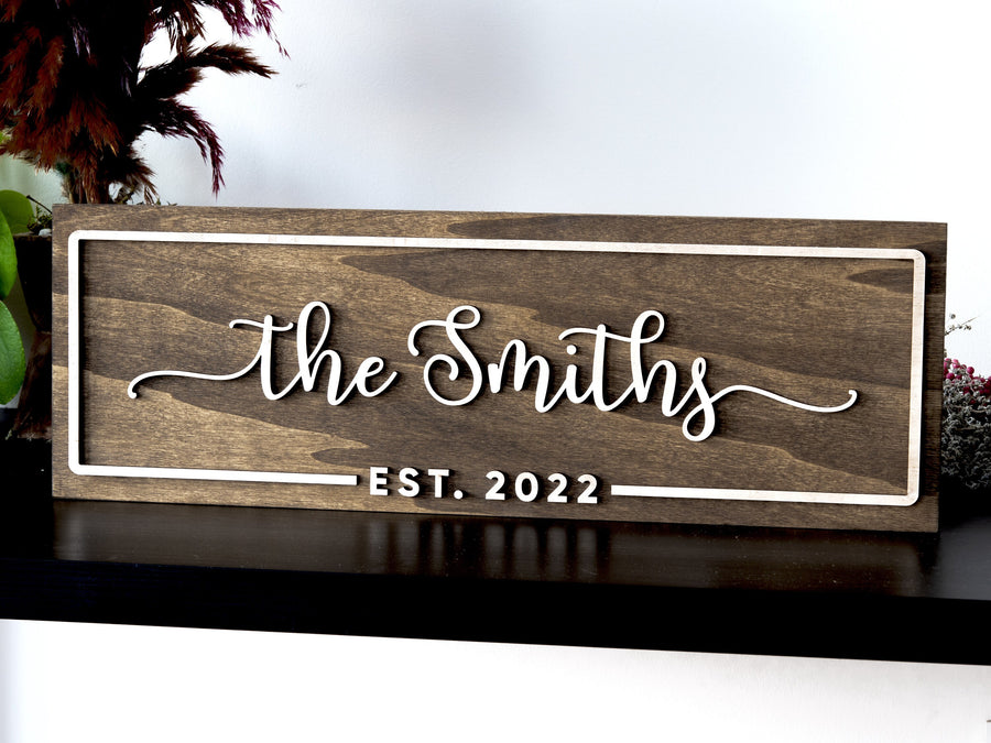 1st Anniversary Gift, Gift for Parents, Wall Decor Living Room, Front Door Decor, Last Name Wood sign, Fiance Wedding Anniversary Gift