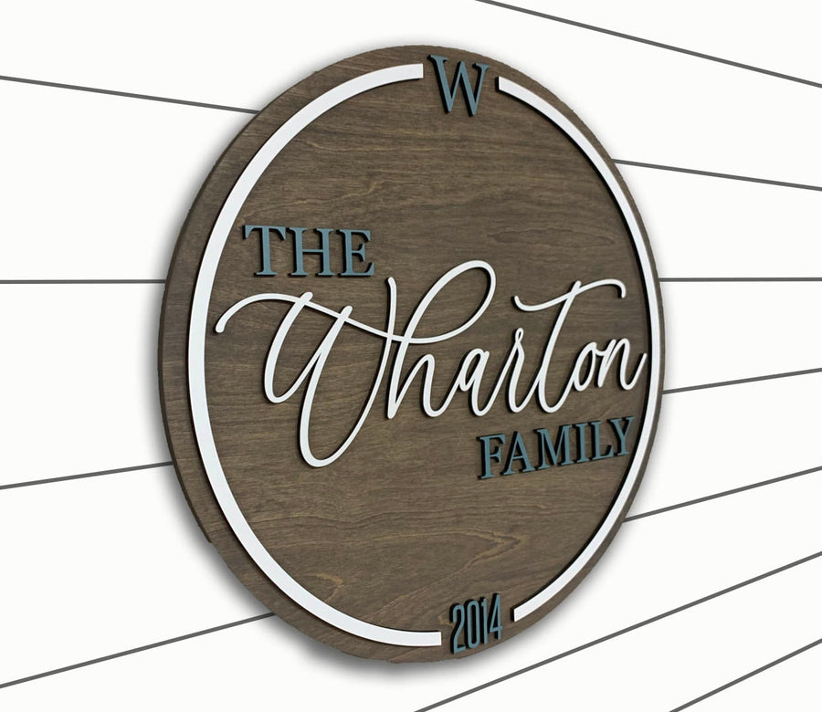 3D Family Last Name Sign | Custom Last Name Sign | Personalized Wood Sign | Bridal Shower Gift | Anniversary Gift | Established Wedding Date