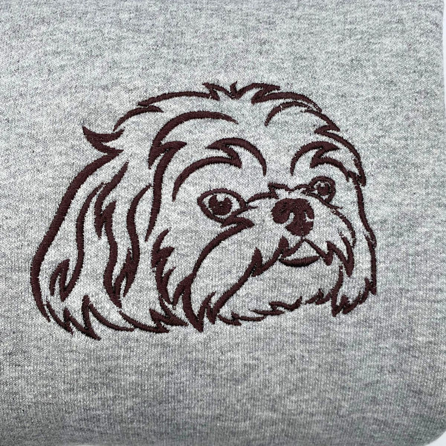 Personalized Dog Portrait Embroidered Sweatshirt from Photo