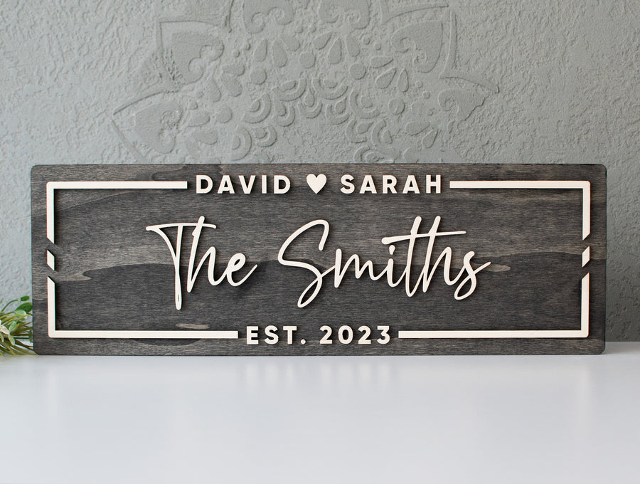 Wedding Gifts for Couple, Custom Wedding Signs, 3d Wood Signs, Housewarming Gift, Custom Engagement Gift, Last Name Sign, Established Sign