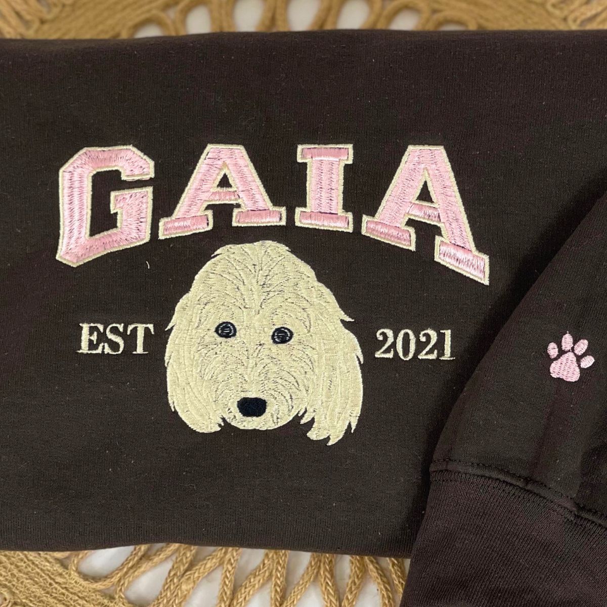 Personalized Varsity Dog Embroidered Sweater