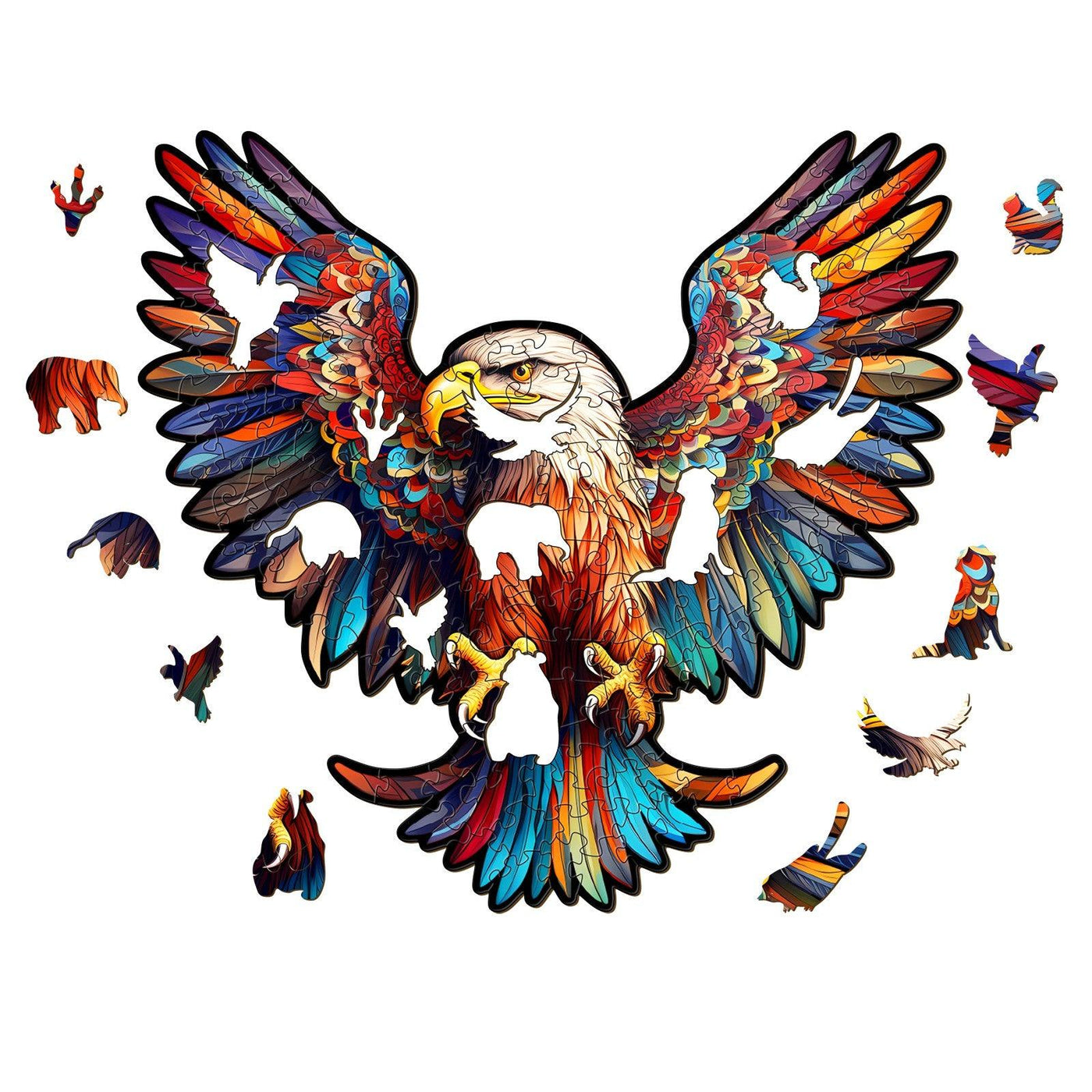 Bald Eagle with Spread Wings Wooden Jigsaw Puzzle