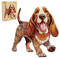 Basset Hound-2 Wooden Jigsaw Puzzle