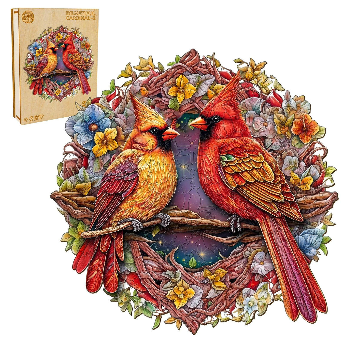 Beautiful Cardinal 2 Wooden Jigsaw Puzzle