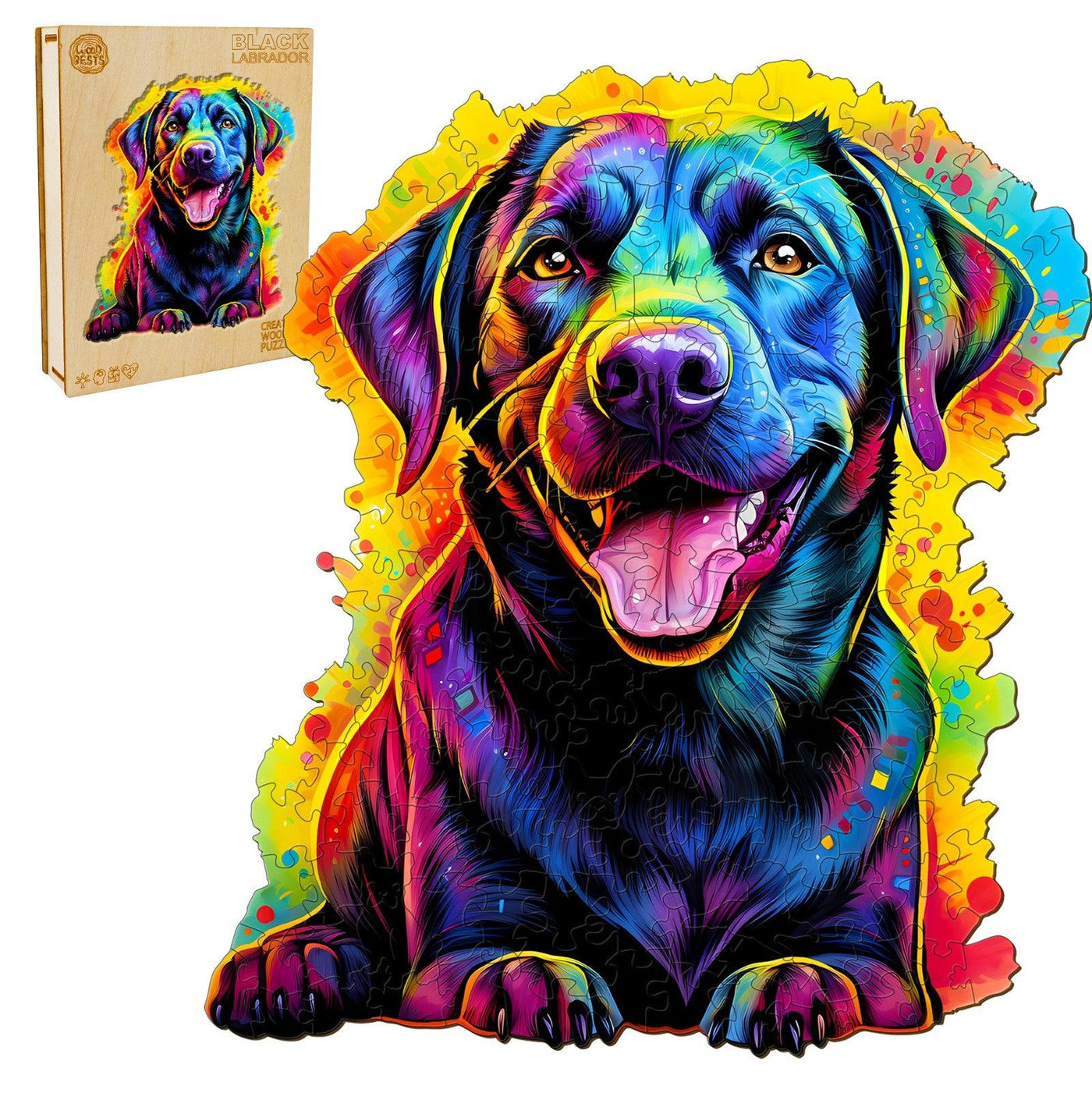 Black Labrador Wooden Jigsaw Puzzle