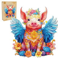 Angel Pig Wooden Jigsaw Puzzle