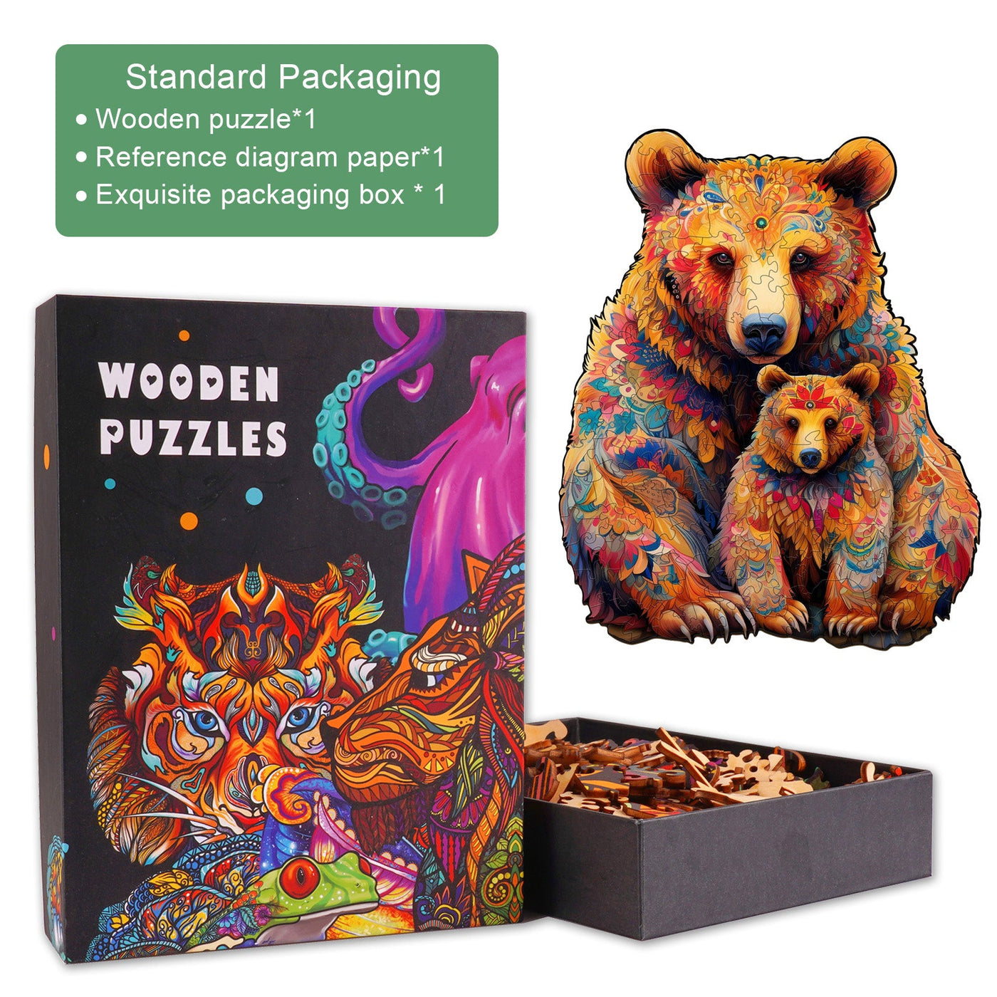 Bear Family Wooden Jigsaw Puzzle