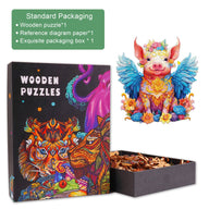 Angel Pig Wooden Jigsaw Puzzle