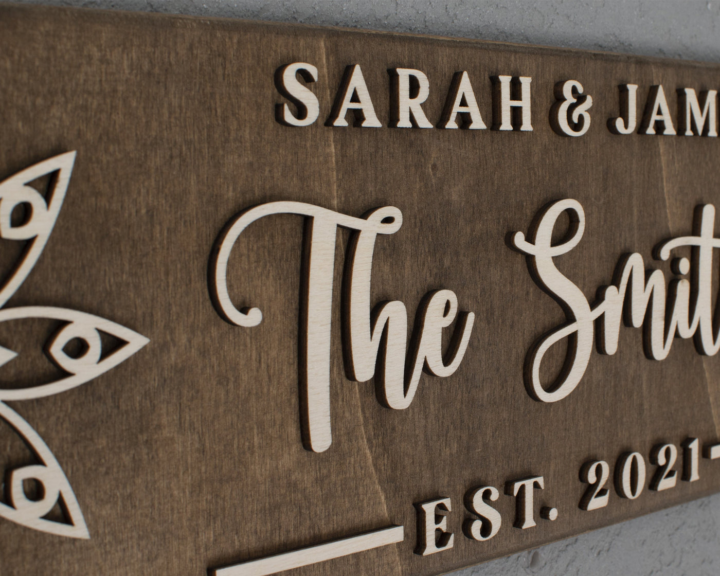 Beautiful Wood Sign for Weddings, Custom Nikkah Sign with Names, Last Name Sign, Decorative Housewarming Sign, Established Sign