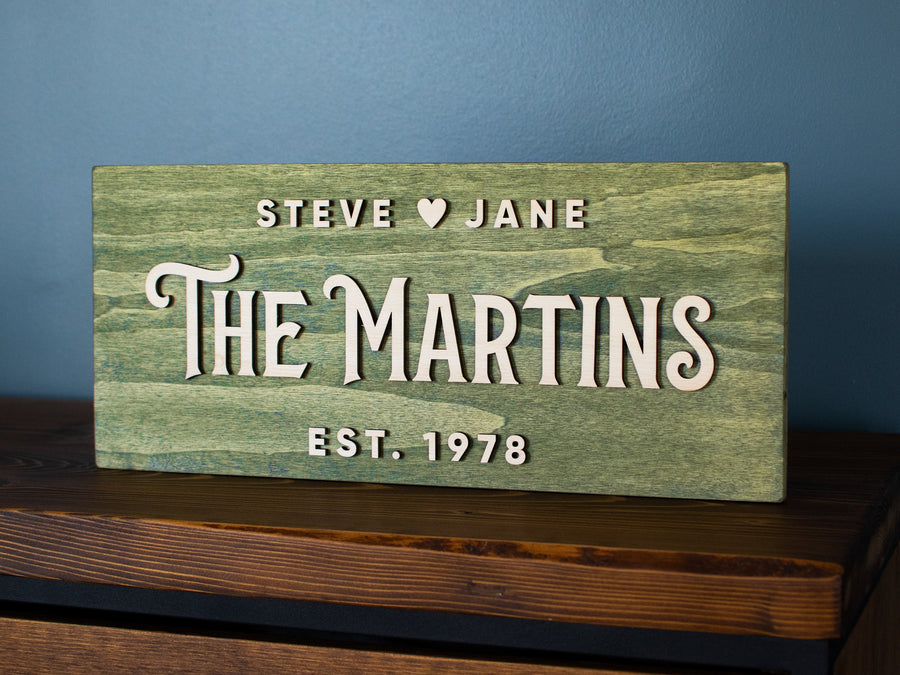 Rustic Last Name Sign for Wall, Pallet Sign Wedding Gift for Couple with Established Wedding Date, Personalized Family Name Sign, Wood Sign