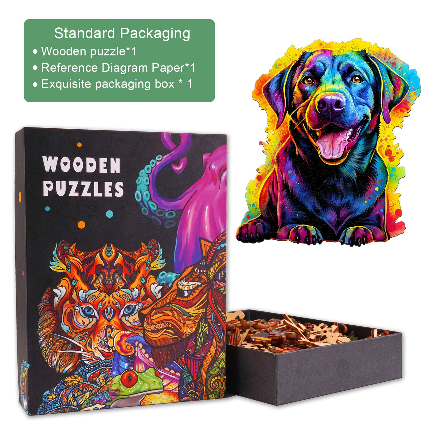 Black Labrador Wooden Jigsaw Puzzle