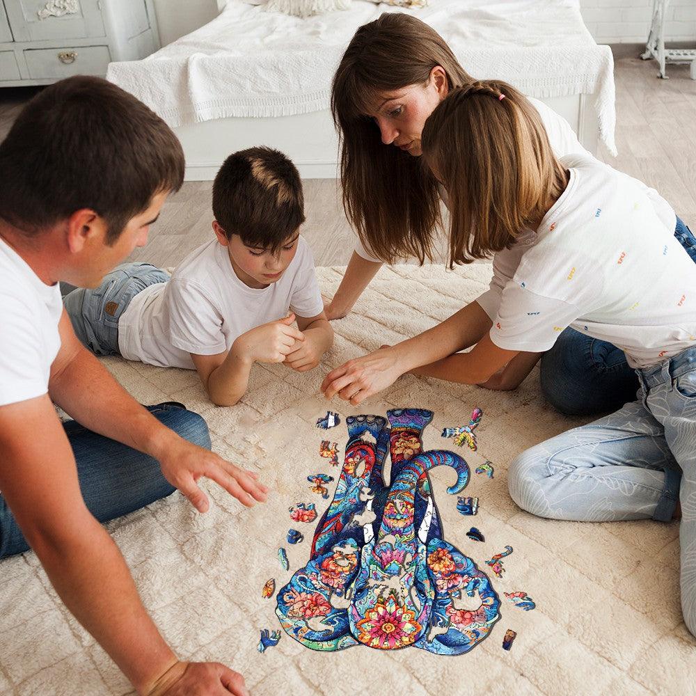 Blue Elephant Wooden Jigsaw Puzzle