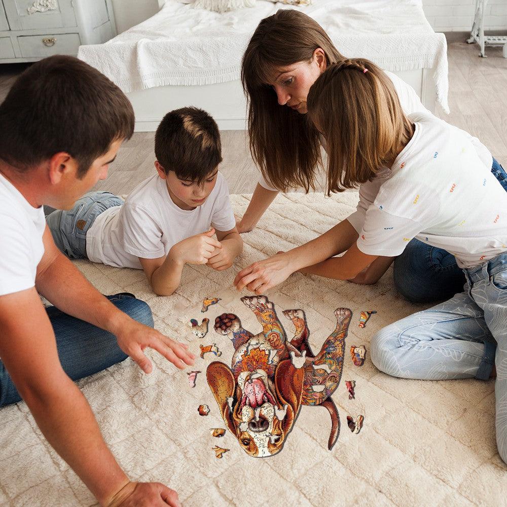 Basset Hound-2 Wooden Jigsaw Puzzle