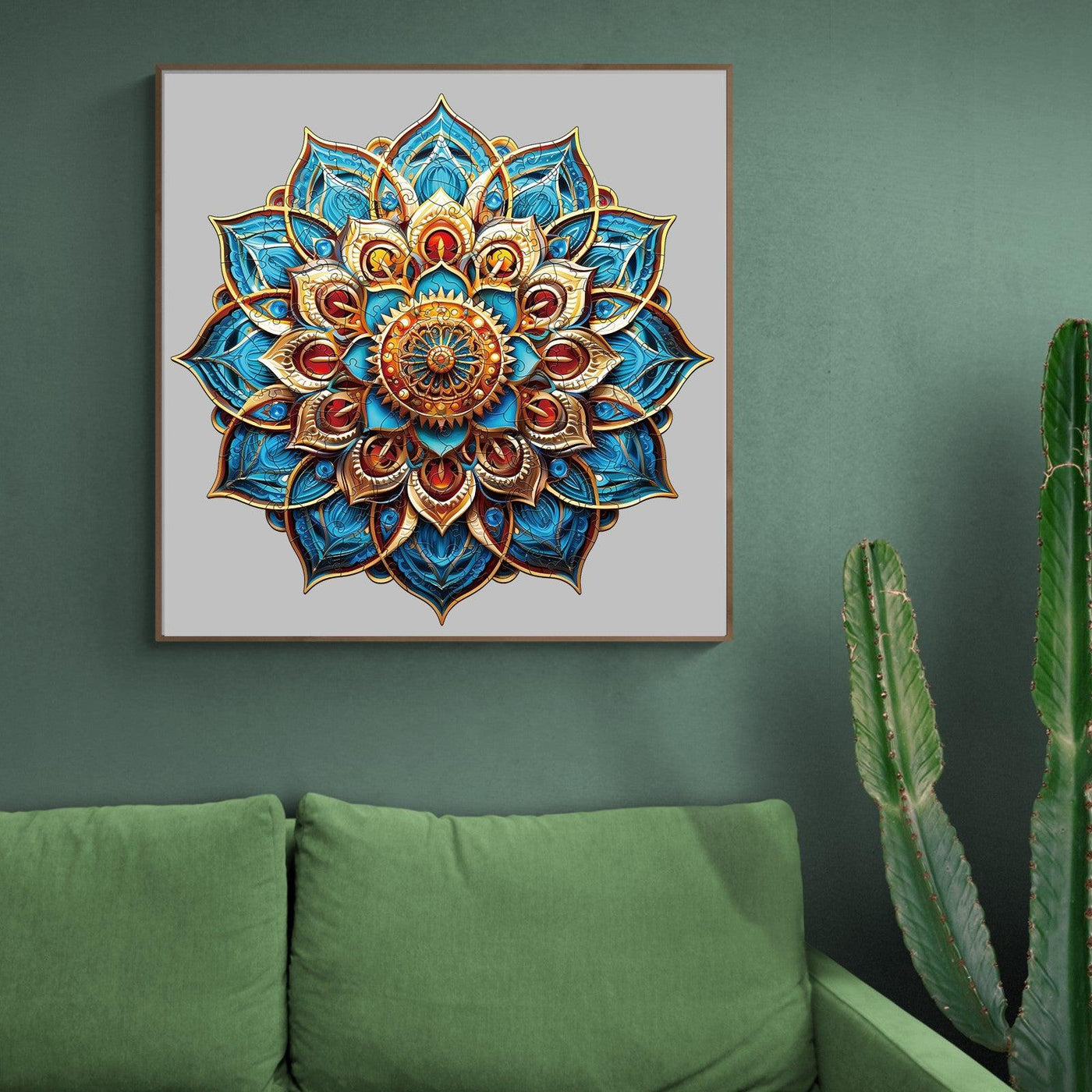 Blue Mandala Wooden Jigsaw Puzzle