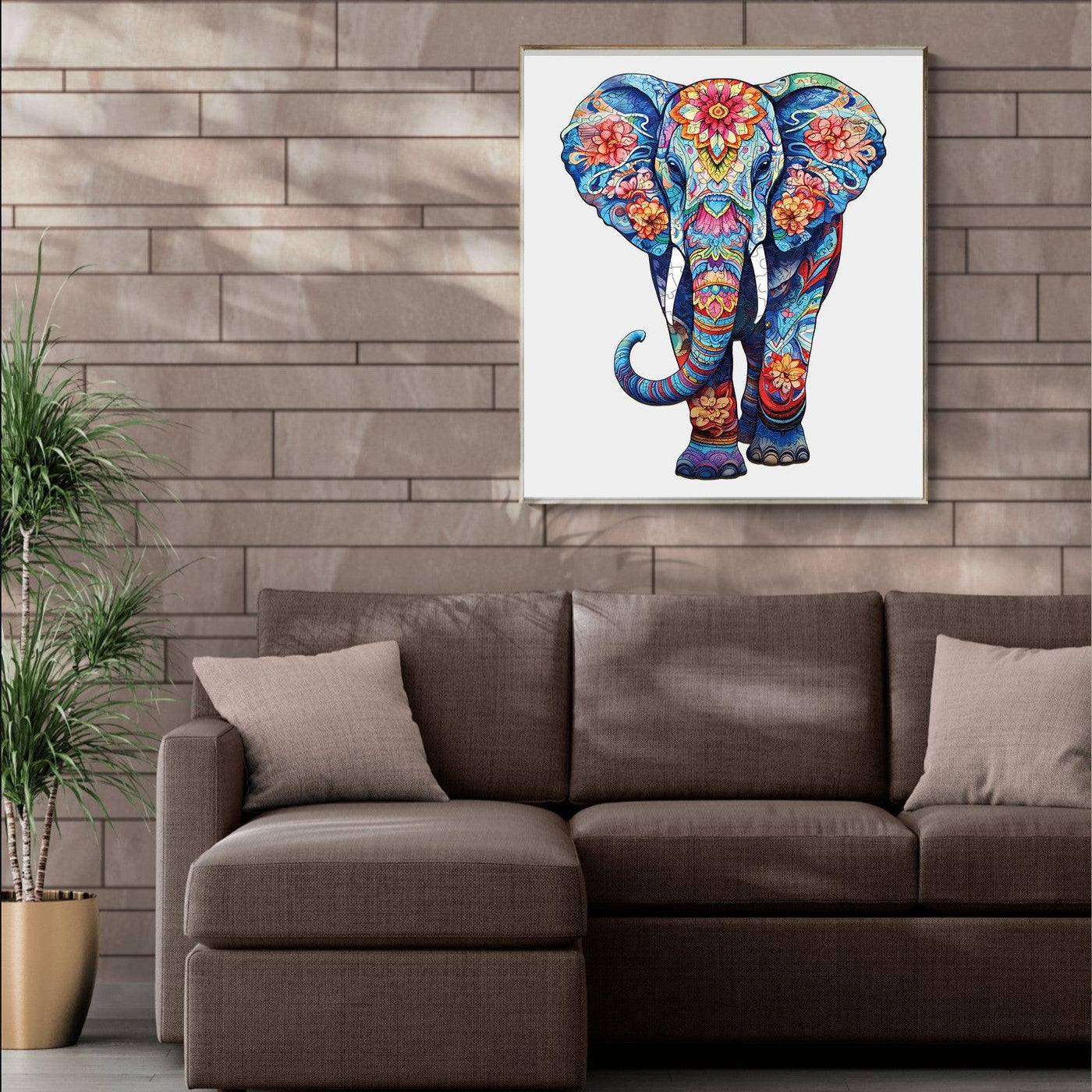 Blue Elephant Wooden Jigsaw Puzzle