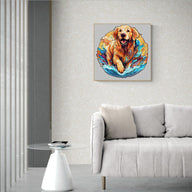 Beach Golden Retriever Wooden Jigsaw Puzzle