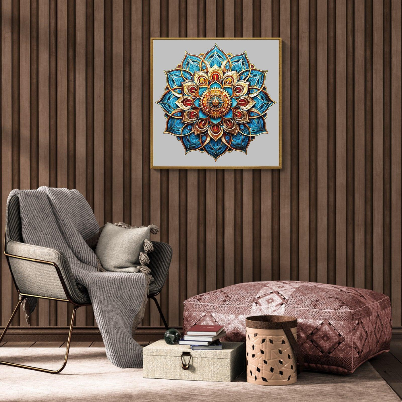 Blue Mandala Wooden Jigsaw Puzzle