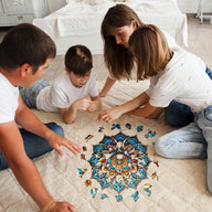 Blue Mandala Wooden Jigsaw Puzzle