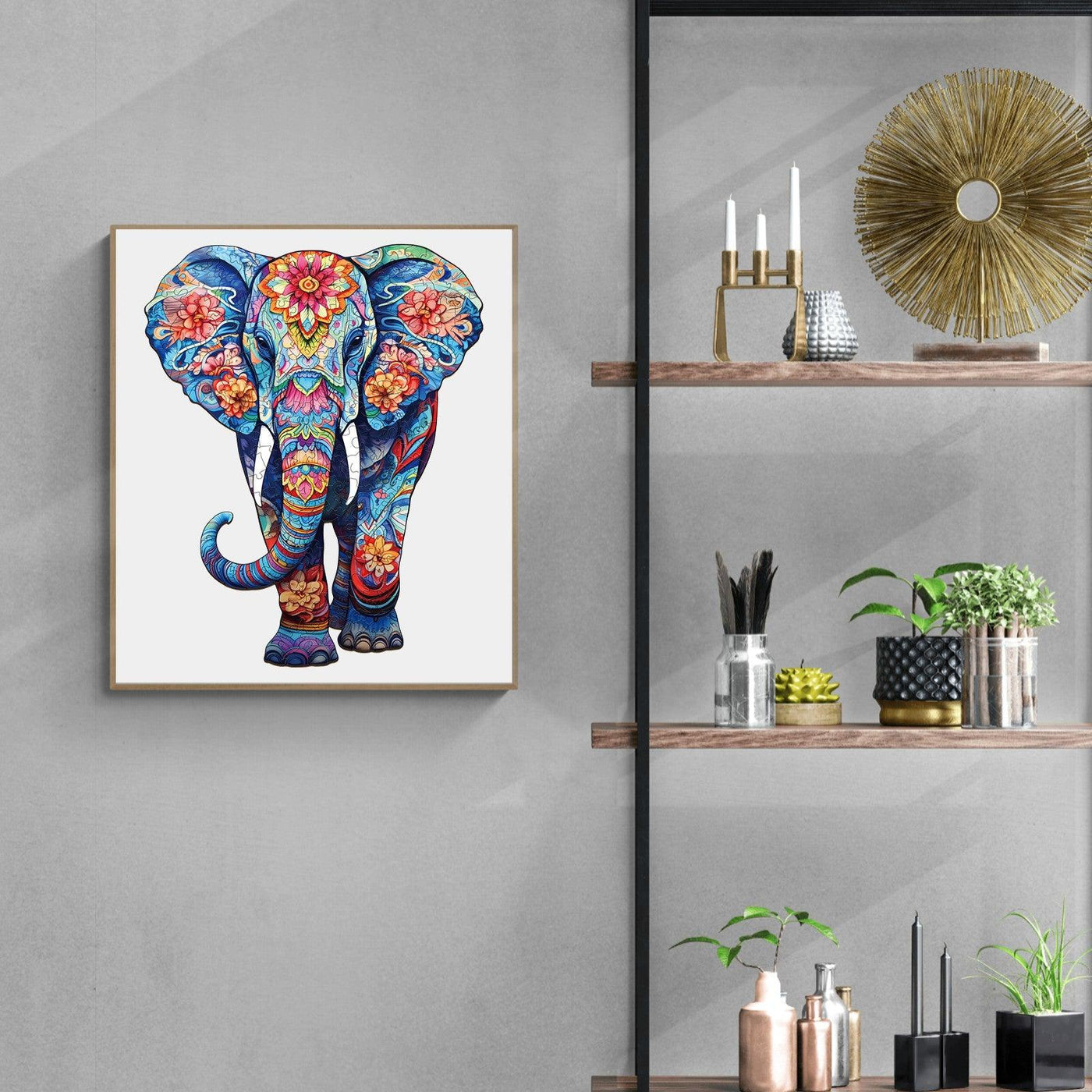 Blue Elephant Wooden Jigsaw Puzzle