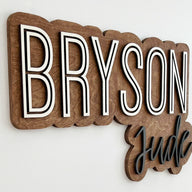 Bryson Jude Layered Sign, Custom Name Sign for Nursery