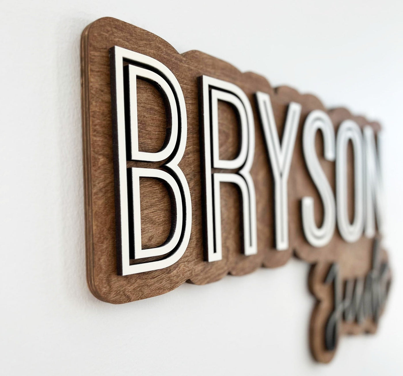 Bryson Jude Layered Sign, Custom Name Sign for Nursery