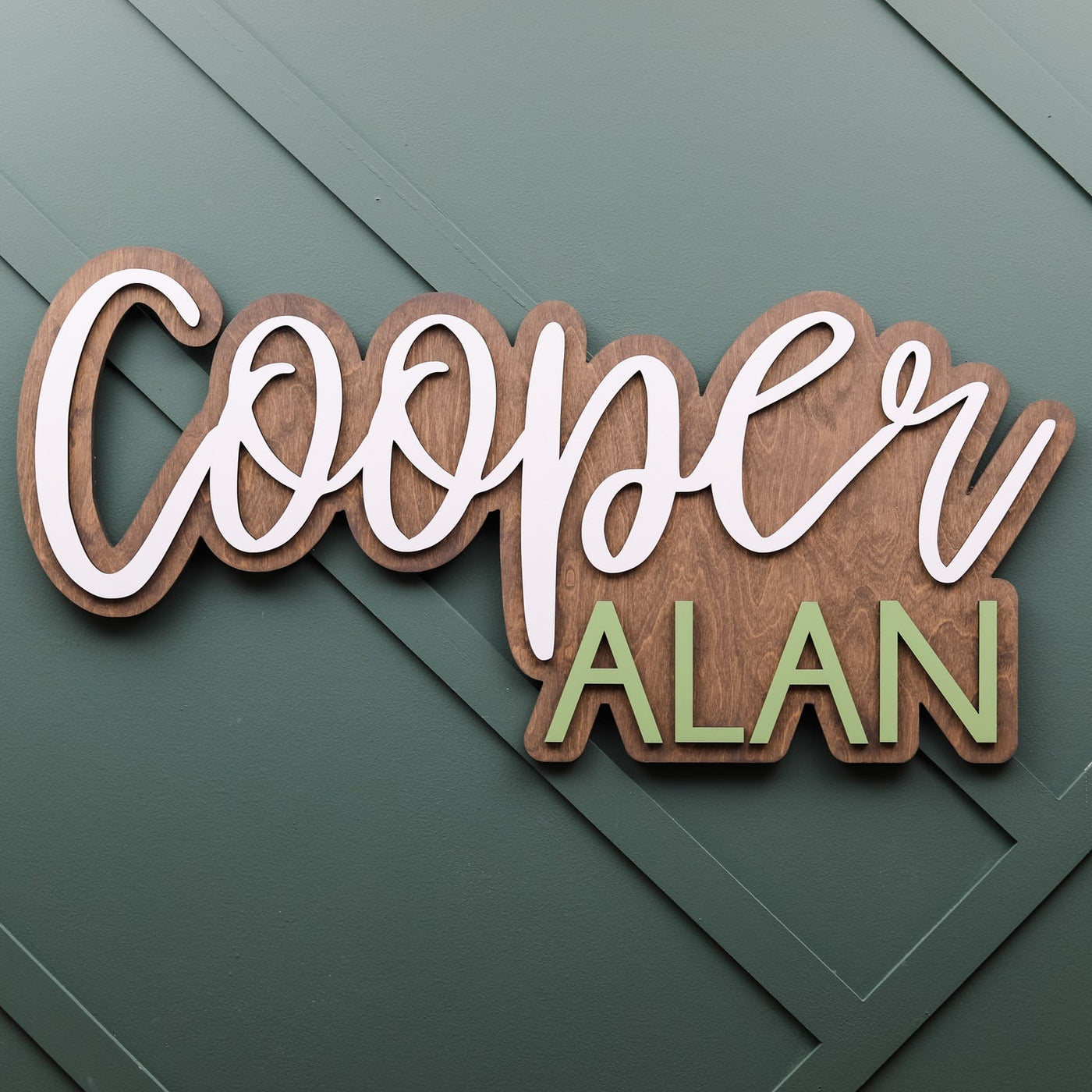 Cooper Alan Layered Sign, Custom Name Sign for Nursery