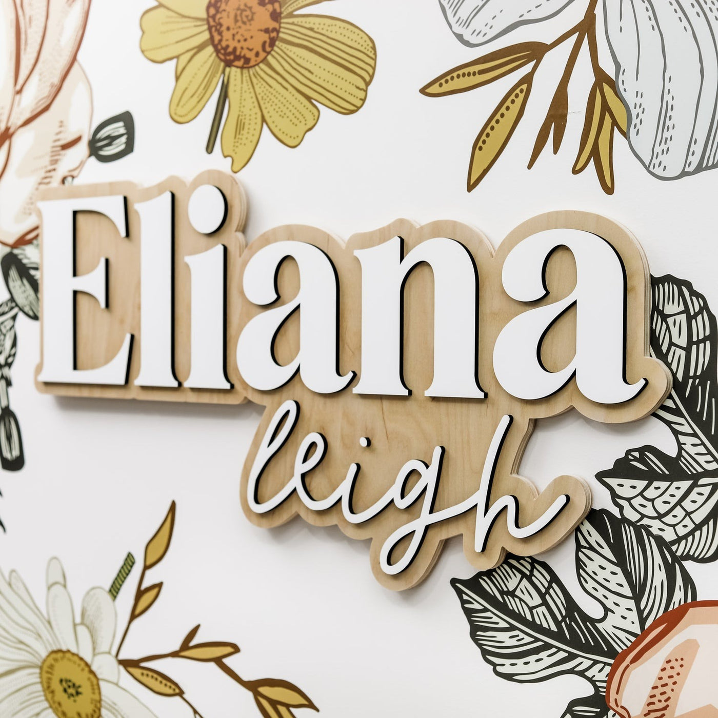 Eliana Leigh Outline Design, Custom Name Sign for Nursery