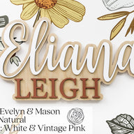 Eliana Leigh 2 Layered Sign, Custom Name Sign for Nursery