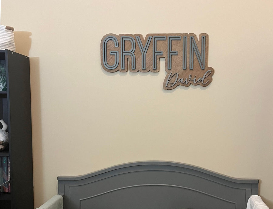 Gryffin David Layered Sign, Custom Name Sign for Nurser