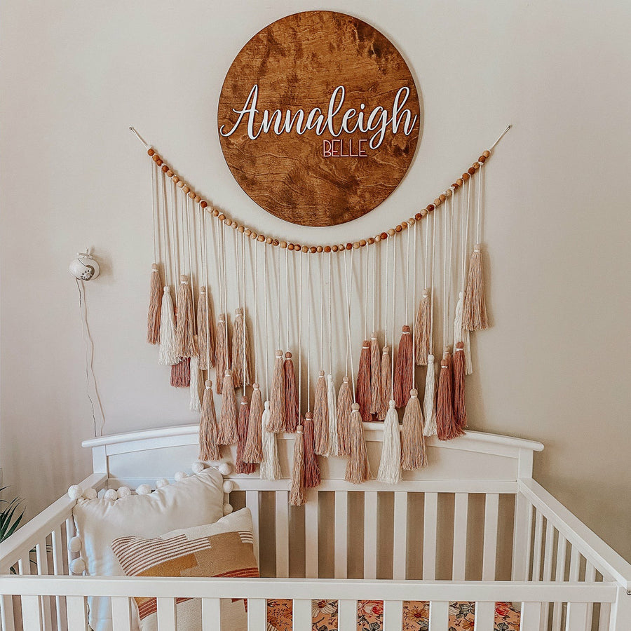 Annaleigh Belle Round Name Sign, Custom Name Sign for Nursery