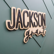 Custom Name Sign for Nursery, Jackson Grant Outline Design