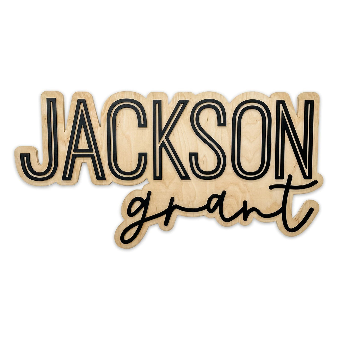 Custom Name Sign for Nursery, Jackson Grant Outline Design