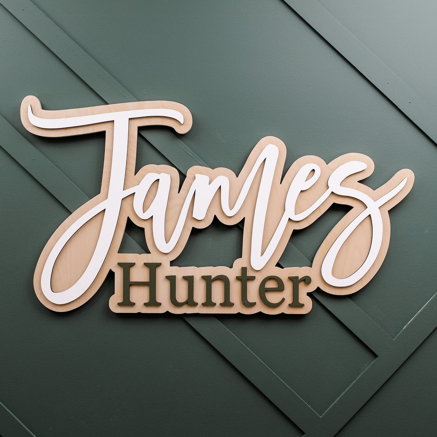 Custom Name Sign for Kids, James Hunter Outline Design