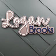 Custom Name Sign for Nursery, Logan Brooks Outline Design