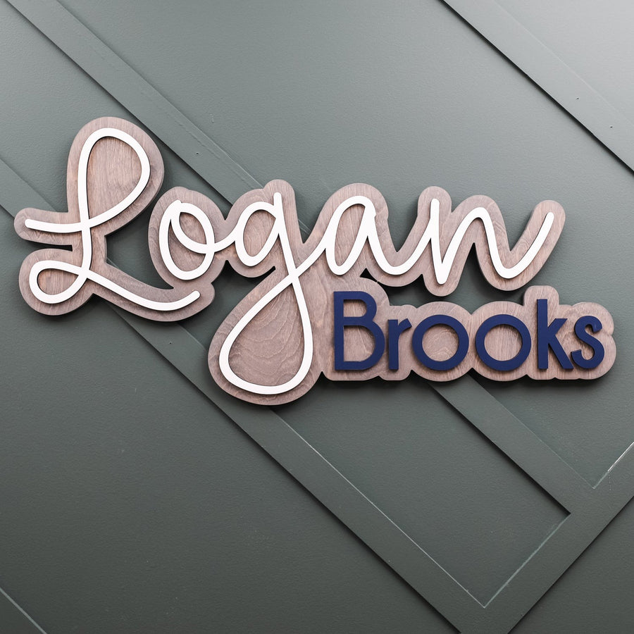 Logan Brooks Outline Design, Custom Name Sign for Nursery