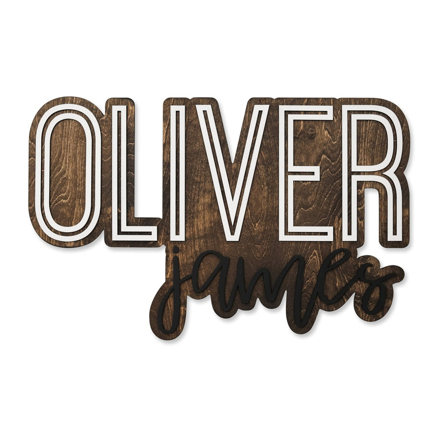 Oliver James Outline Design, Custom Name Sign for Kids