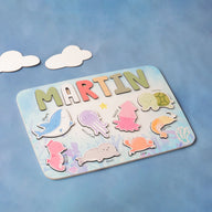 Personalized Name Puzzle with Sea Animals,  Custom Baby Gifts, Early Learning Toys