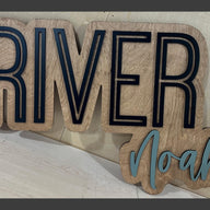 River Noah Layered Sign, Custom Name Sign for Nursery