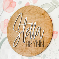 Stella Brynn Round Name Sign, Custom Name Sign for Nursery
