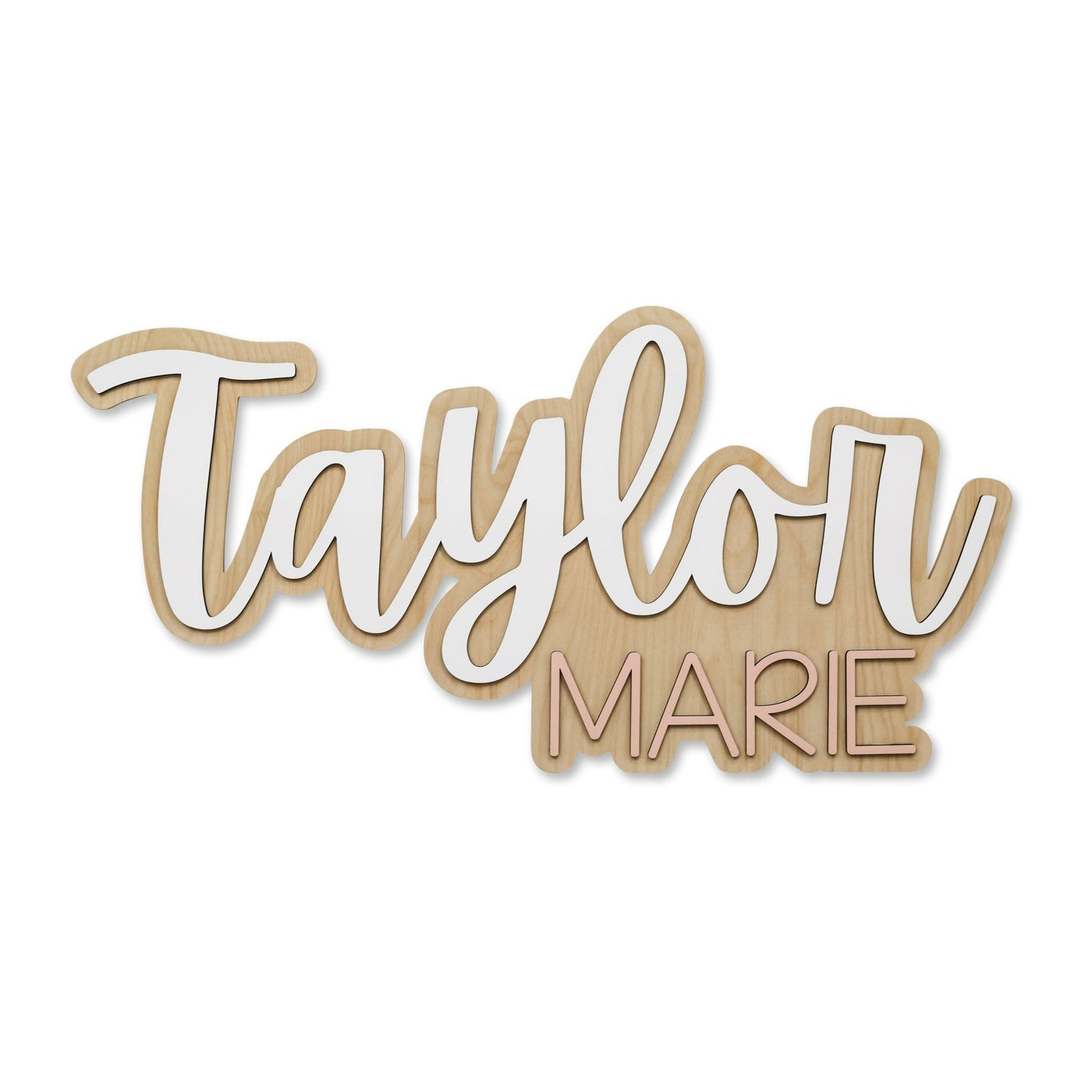 Custom Name Sign for Nursery, Taylor Marie Layered Sign