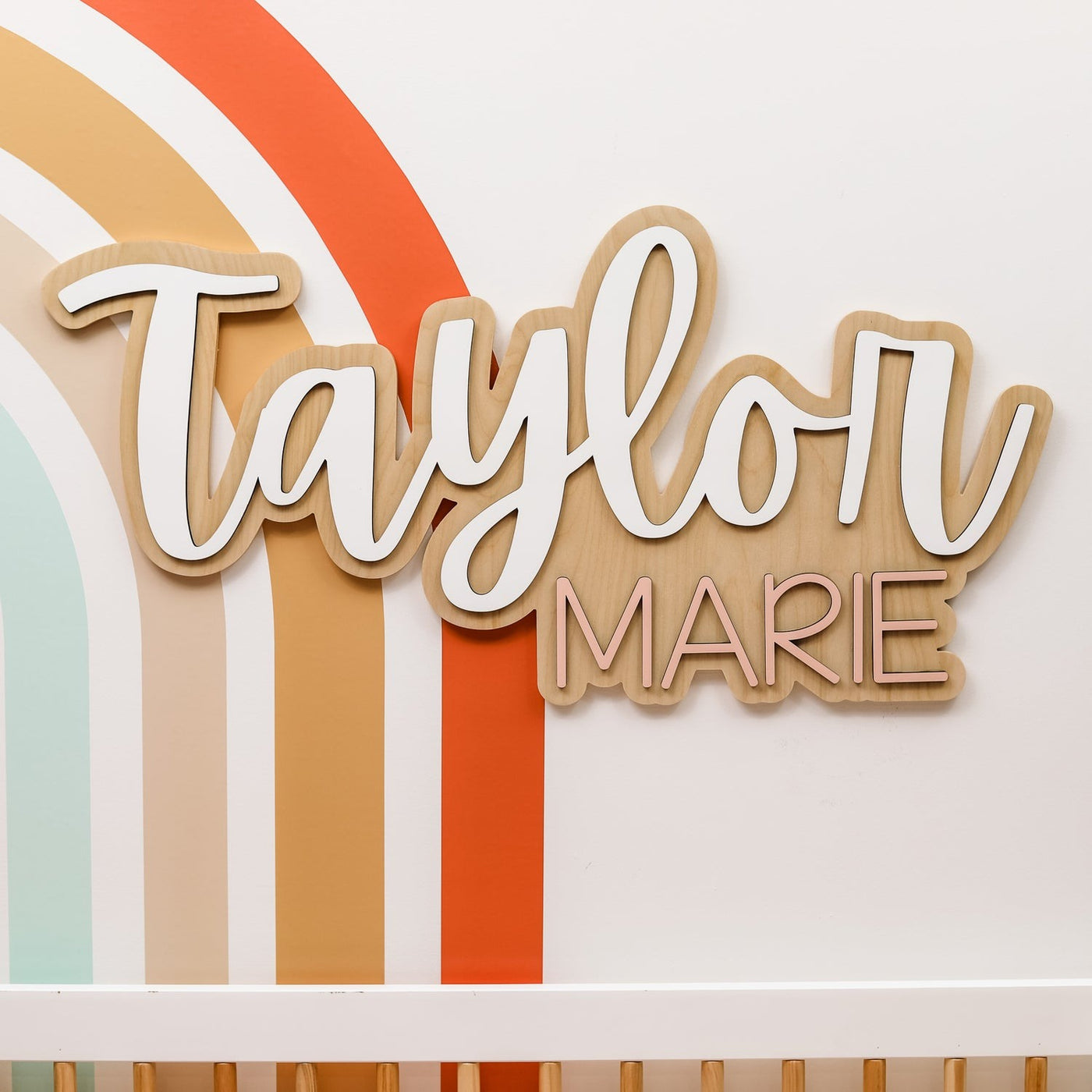 Custom Name Sign for Nursery, Taylor Marie Layered Sign