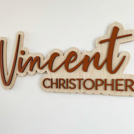 Vincent Christopher Layered Sign, Custom Name Sign for Nursery
