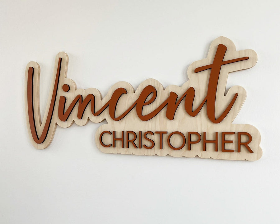 Vincent Christopher Layered Sign, Custom Name Sign for Nursery