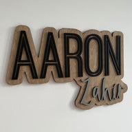 Aaron Zahir Layered Sign, Custom Name Sign for Nursery